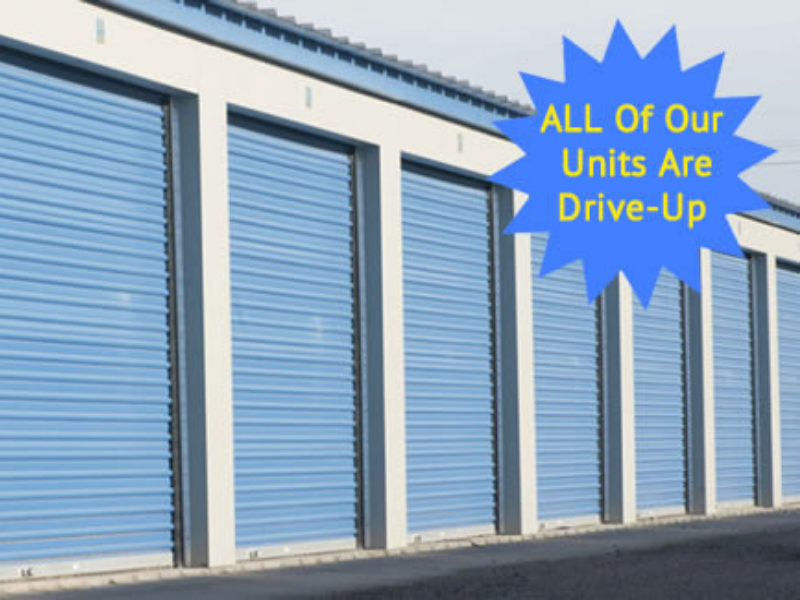 Storage Units Image with All of Our Units are Drive - up 